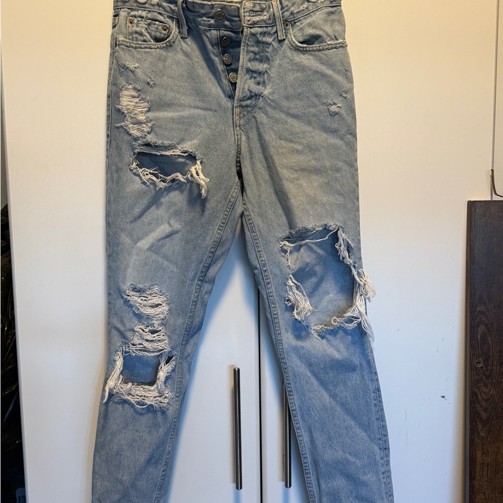 GRLFRND Light Blue Distressed Jeans